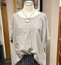 Saga Striped One Pocket Top