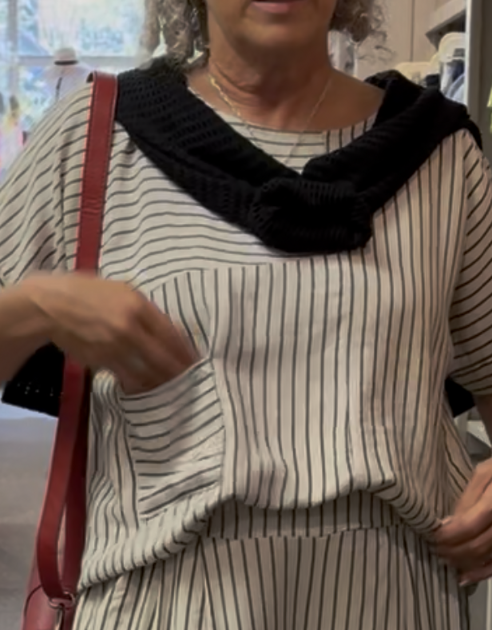 Saga Striped One Pocket Top