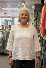 Saga Button Hem Linen Top