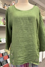 Saga Button Hem Linen Top