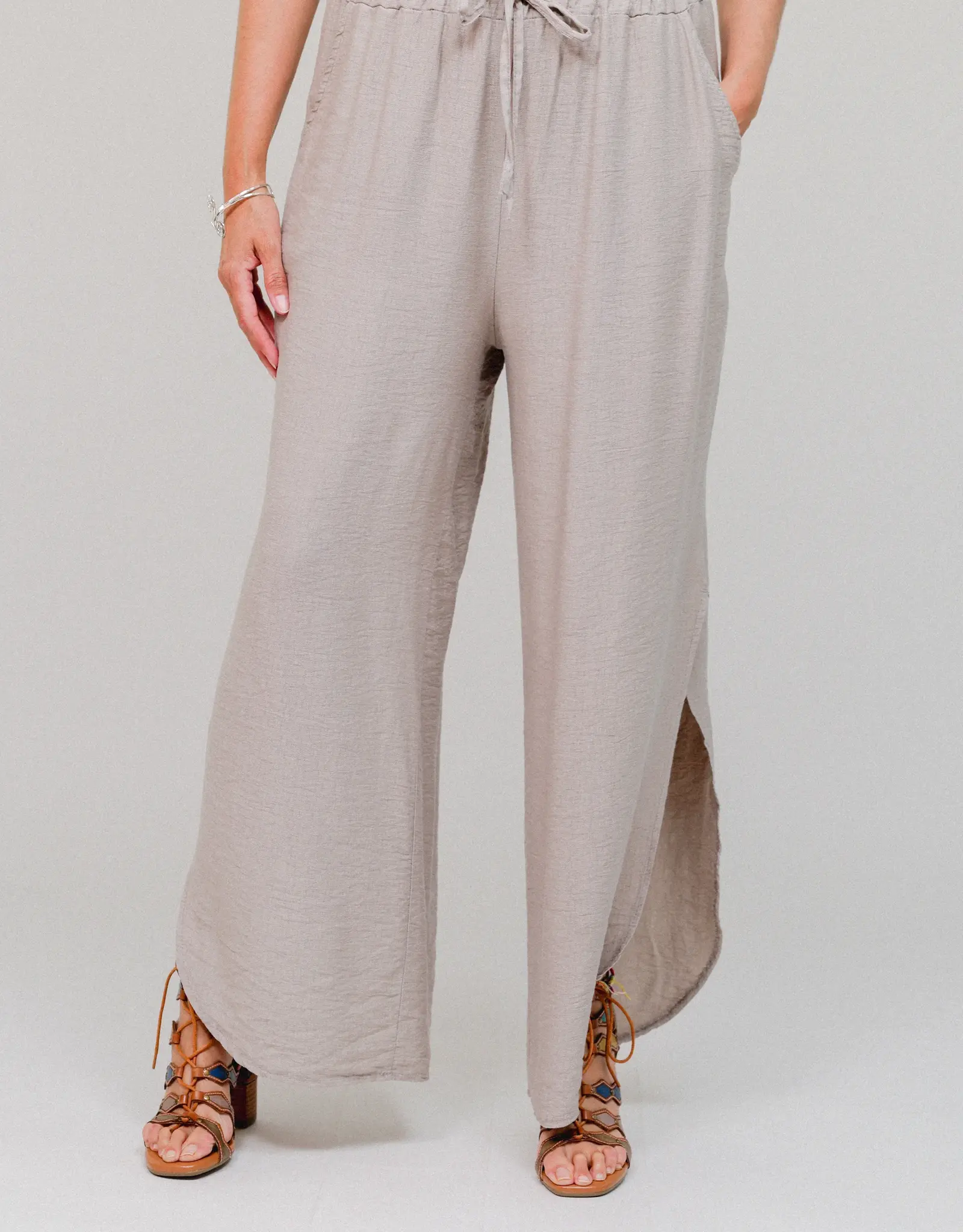 Saga Rayon Tie Wide Leg Pant