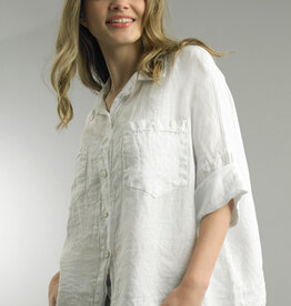 Tempo Paris Linen Cropped Shirt