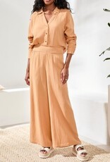 TRIBAL Smocked Flare Gauze Pant