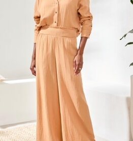 TRIBAL Smocked Flare Gauze Pant