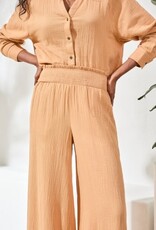 TRIBAL Smocked Flare Gauze Pant