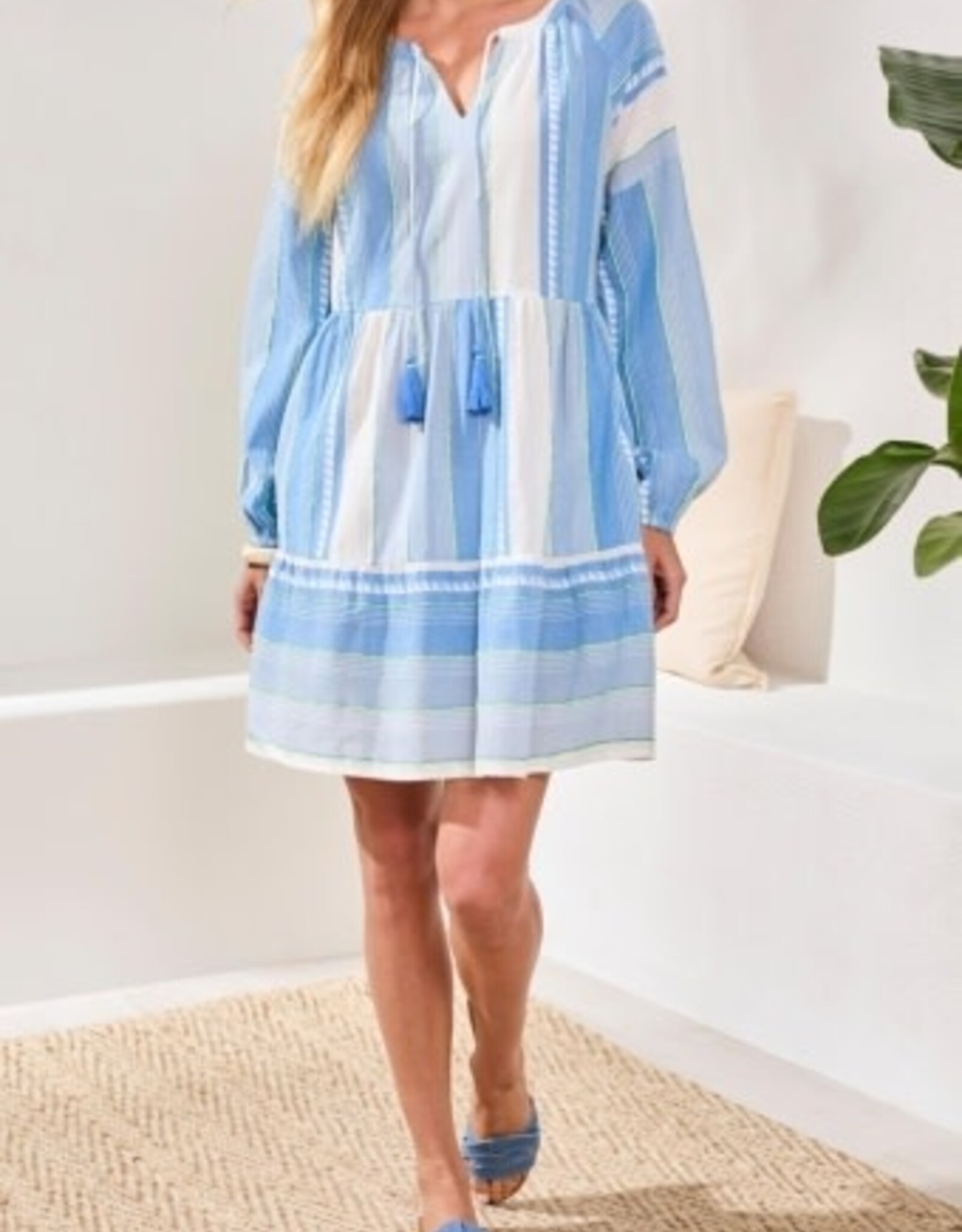 TRIBAL Raglan Sleeve Jacquard Pocket Dress