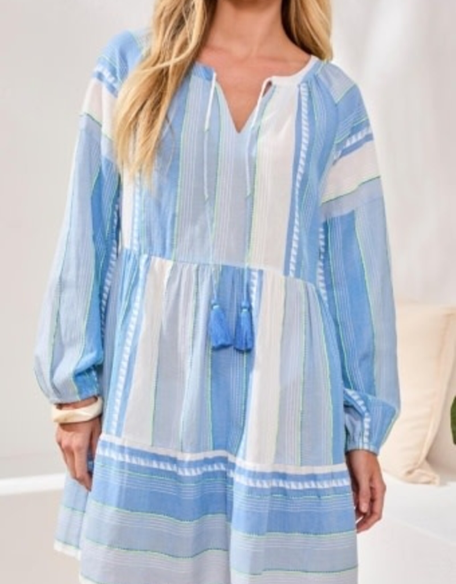 TRIBAL Raglan Sleeve Jacquard Pocket Dress