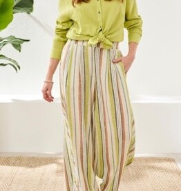 TRIBAL Flowy Striped Wide Leg Pant