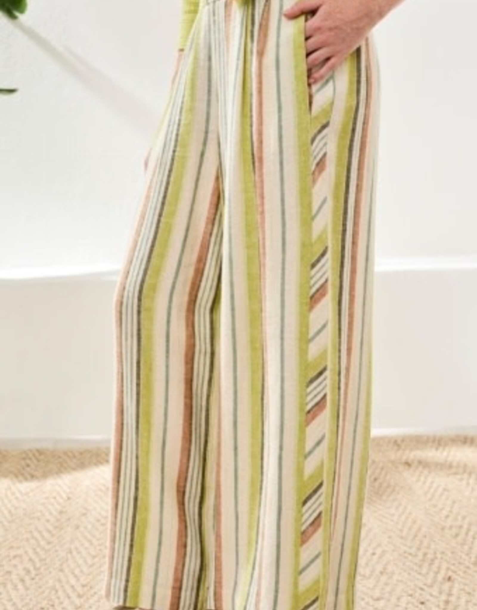 TRIBAL Flowy Striped Wide Leg Pant