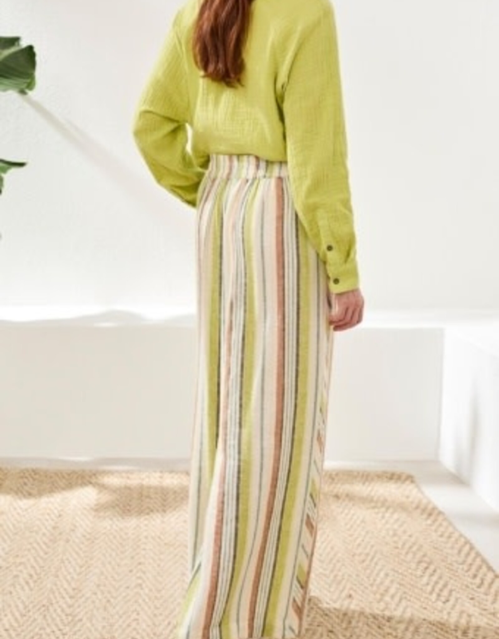 TRIBAL Flowy Striped Wide Leg Pant