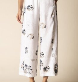 Habitat Clothes to Live In Watercolor Linen Floral Crop Pant