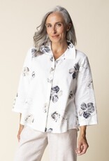 Habitat Clothes to Live In Watercolor Floral Linen Swing Shirt