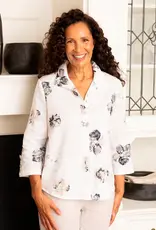 Habitat Clothes to Live In Watercolor Floral Linen Swing Shirt