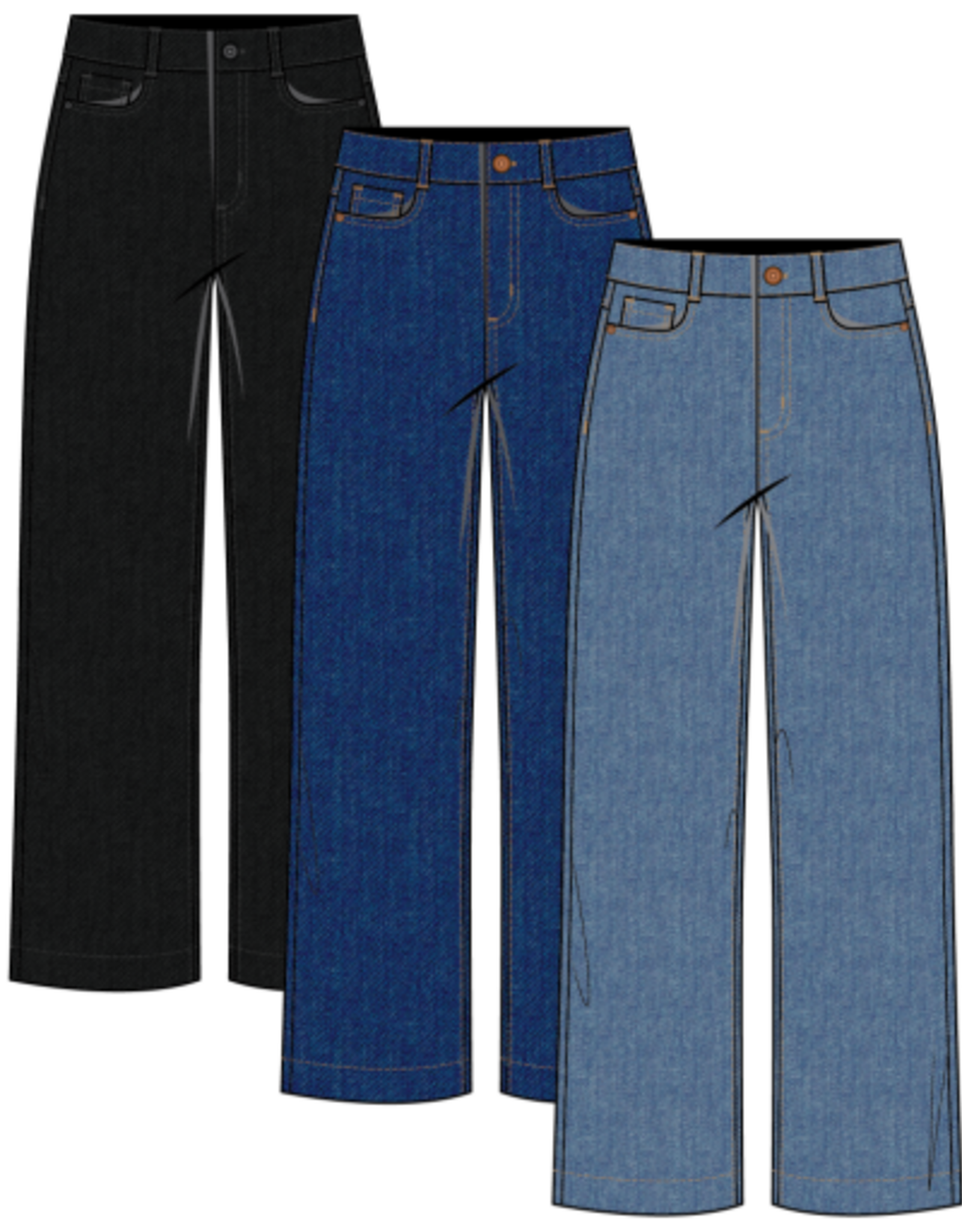 TRIBAL Audrey Wide Leg Cropped Jeans