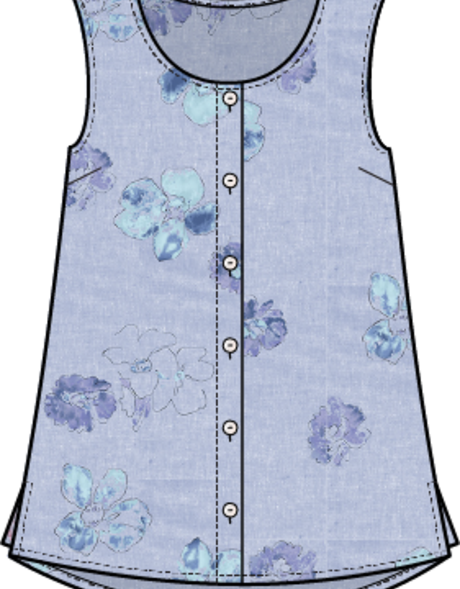 Habitat Clothes to Live In Watercolor Linen Floral Tank