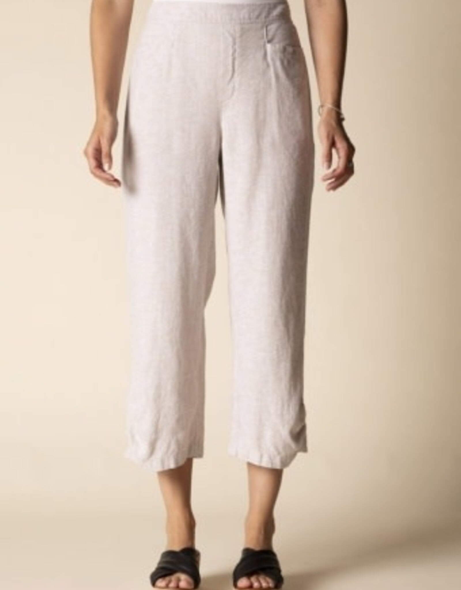 Habitat Clothes to Live In Linen Pleat Button Capri