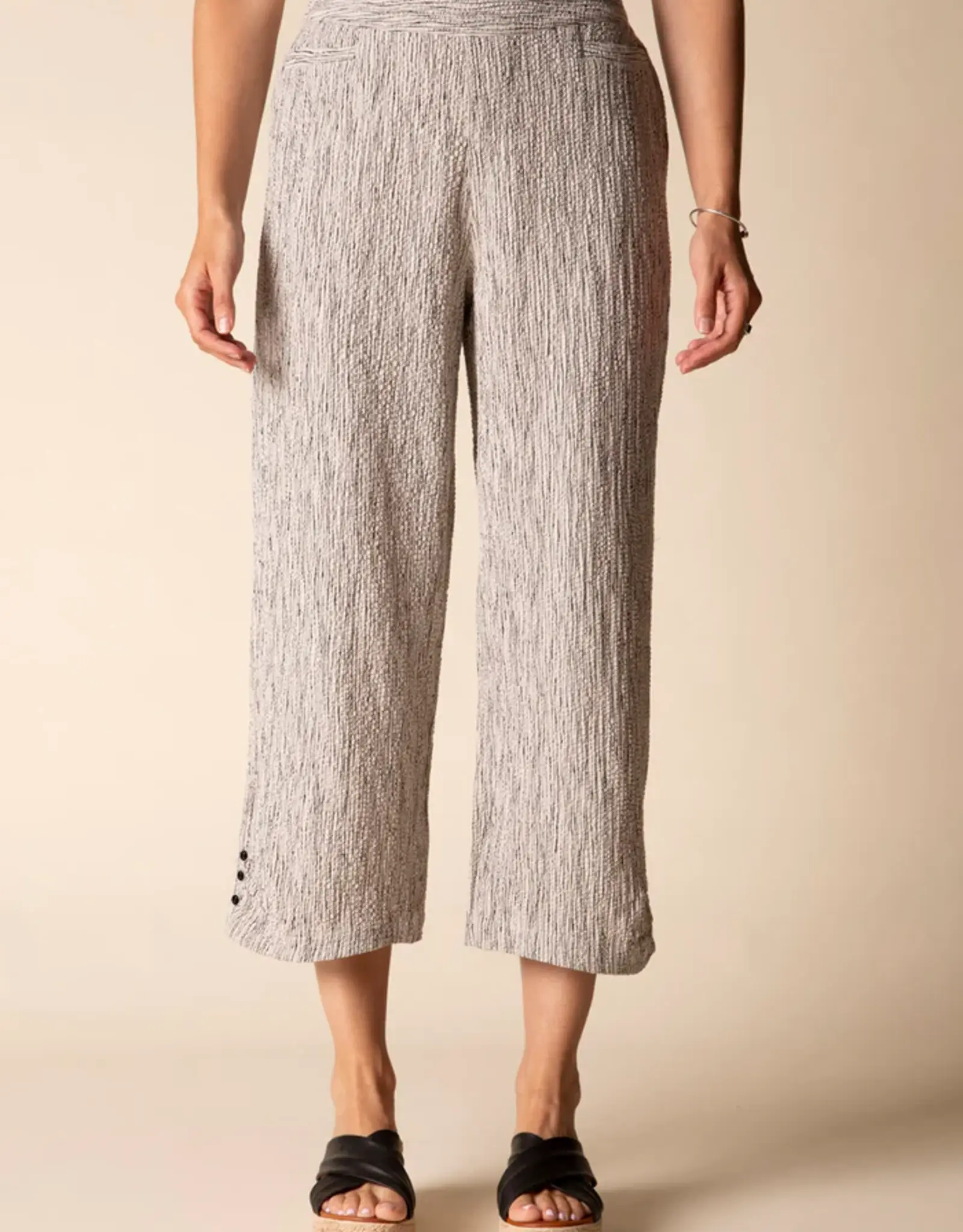 Habitat Clothes to Live In Fine Lines Crinkle Pleat Button Capri