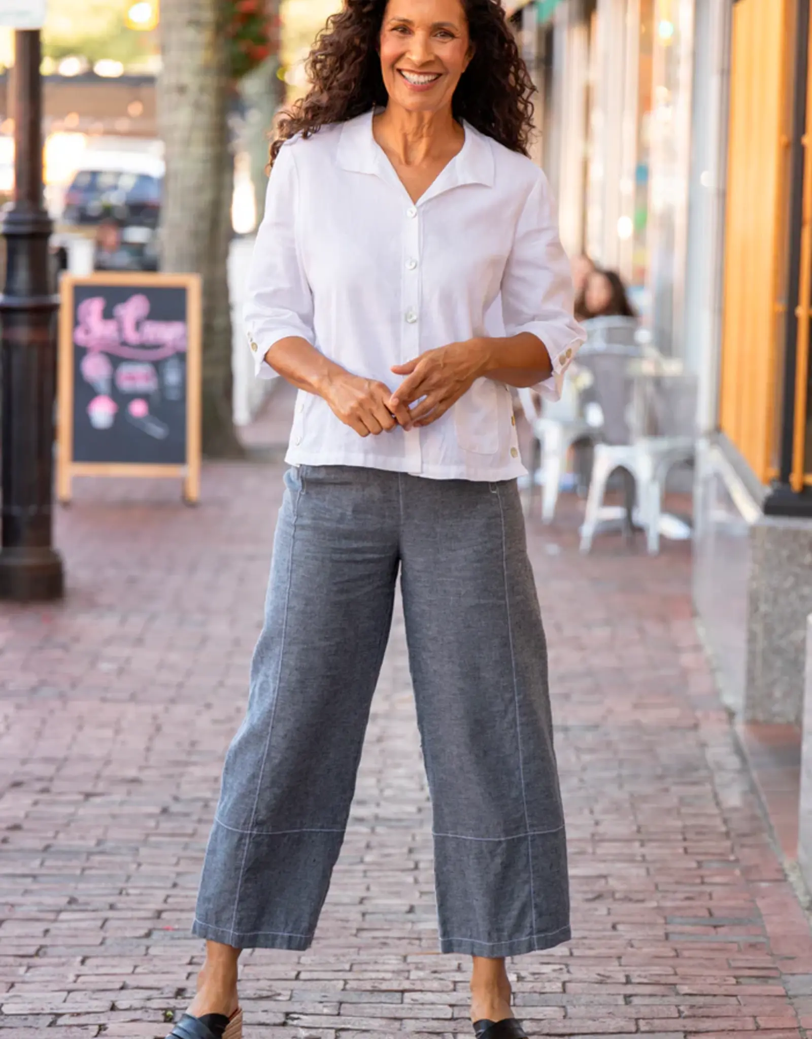 Habitat Clothes to Live In Linen Seamed Crop Pant