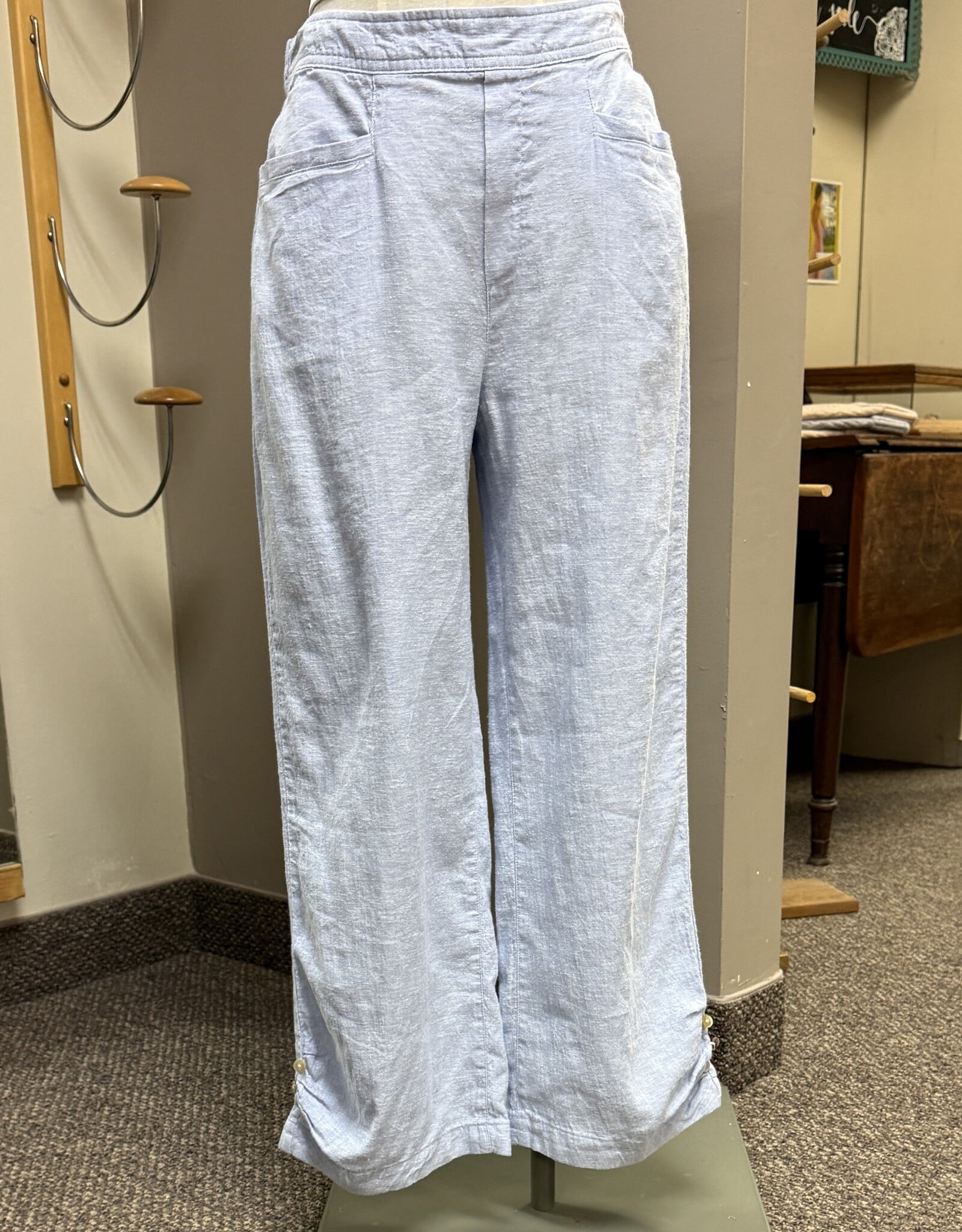 Habitat Clothes to Live In Linen Pleat Button Capri