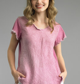 Tempo Paris Linen Fray Edge Tee