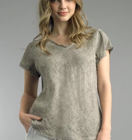 Tempo Paris Linen Fray Edge Tee
