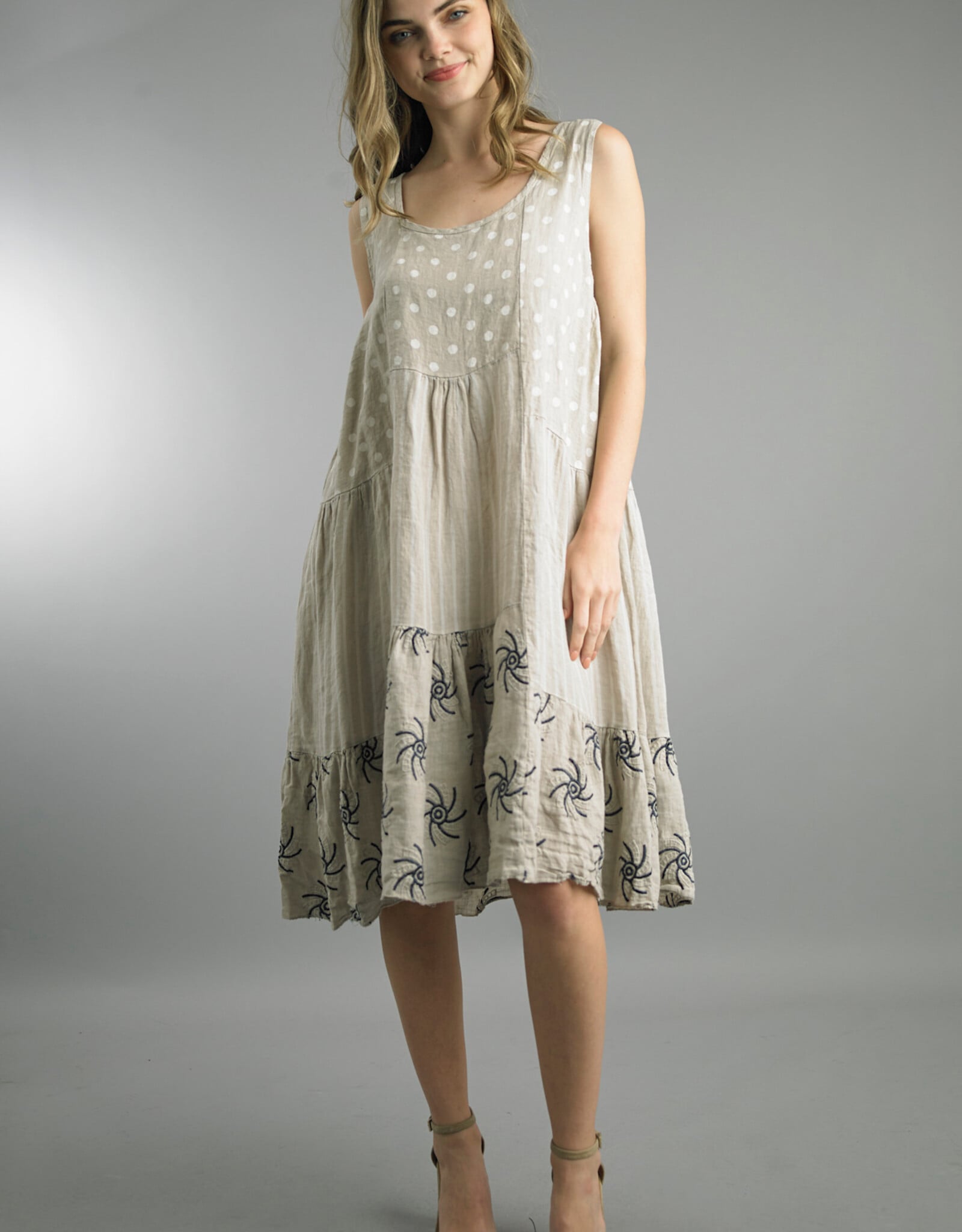 Tempo Paris Polka Floral Tank Dress