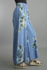Tempo Paris Smocked Floral  Wide Leg Pant