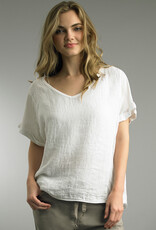 Tempo Paris Linen V-Neck Tee Shirt