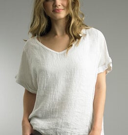 Tempo Paris Linen V-Neck Tee Shirt