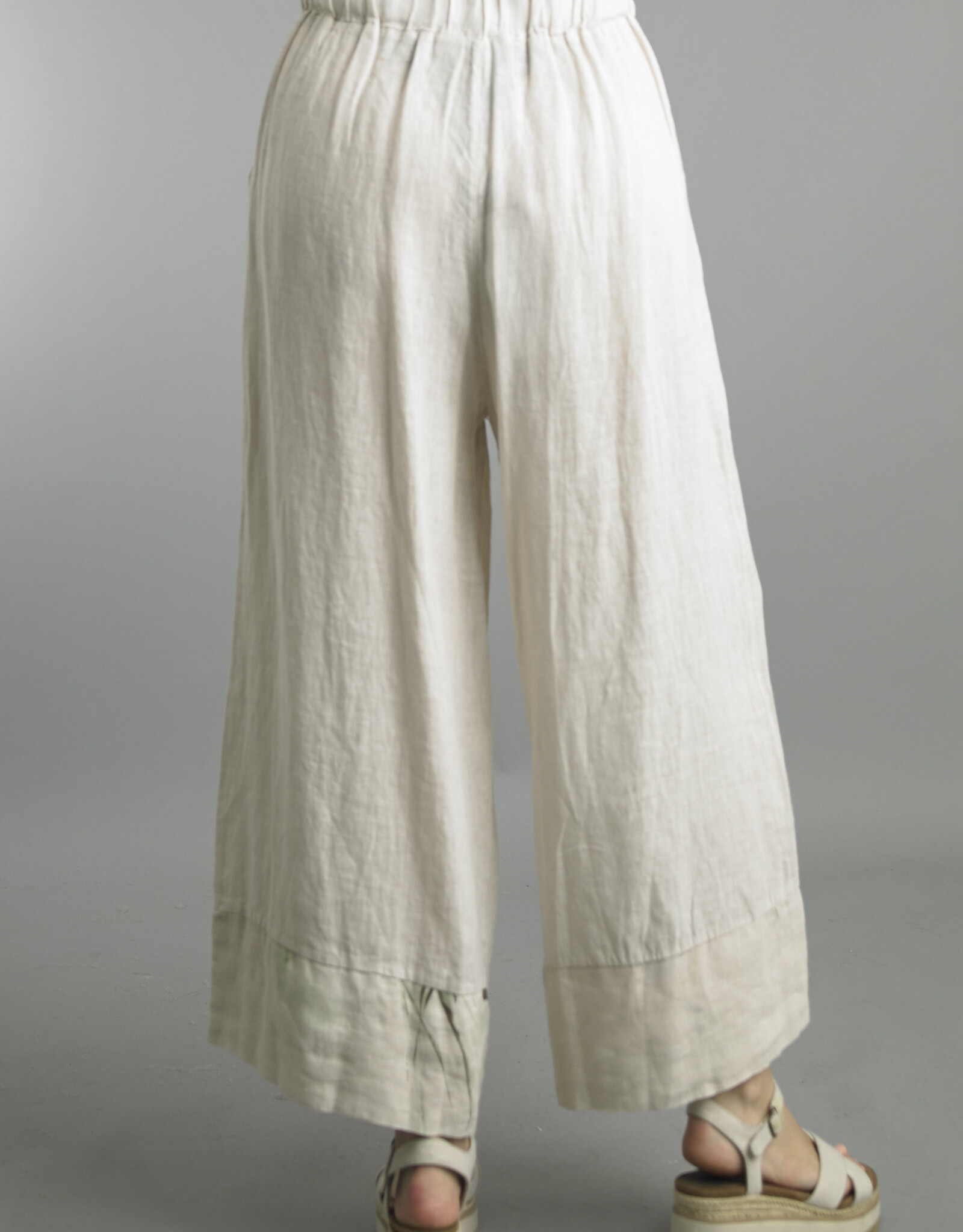 Tempo Paris Floral Hem Linen Pant