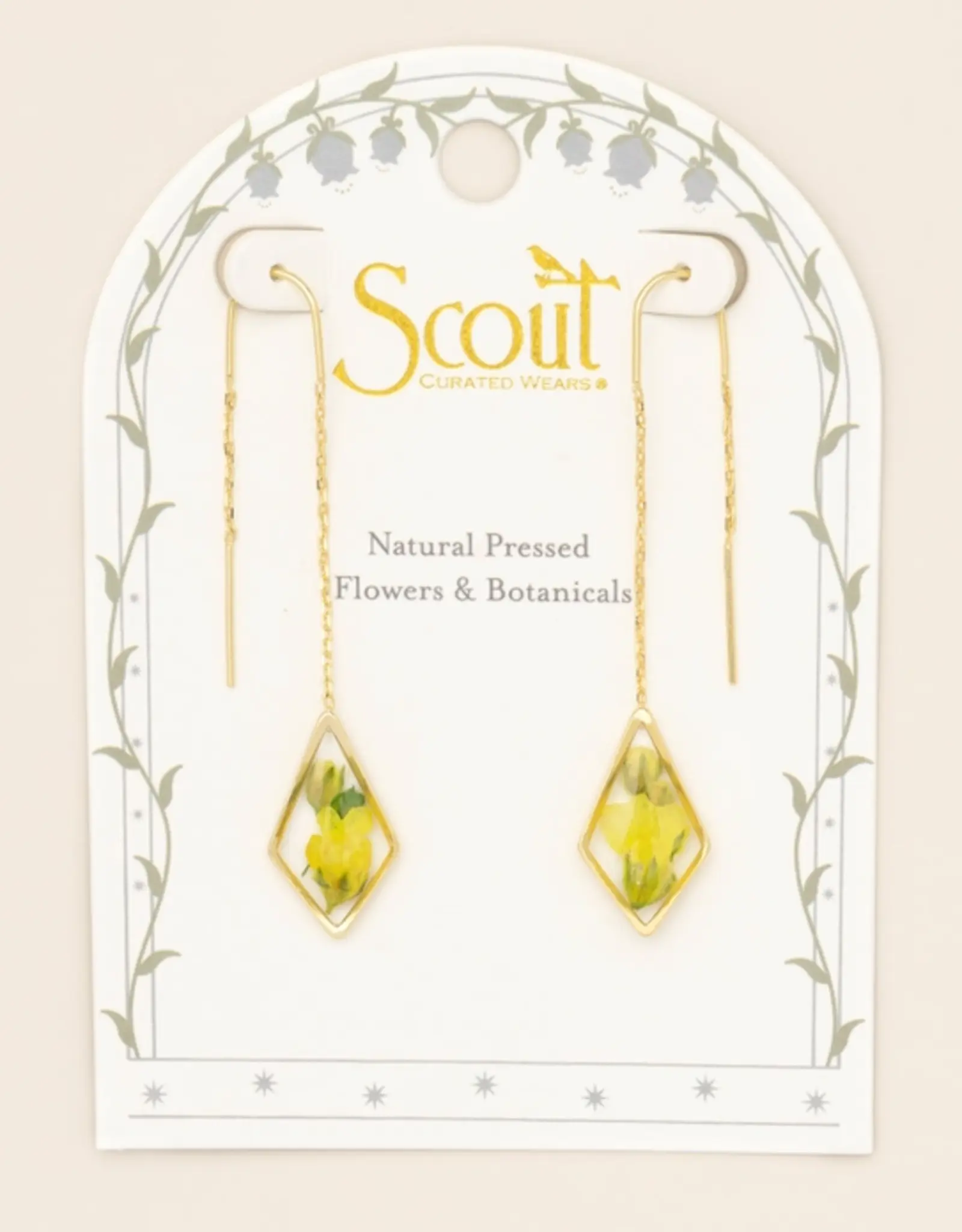 Scout Pressed Flower Threader Earrings