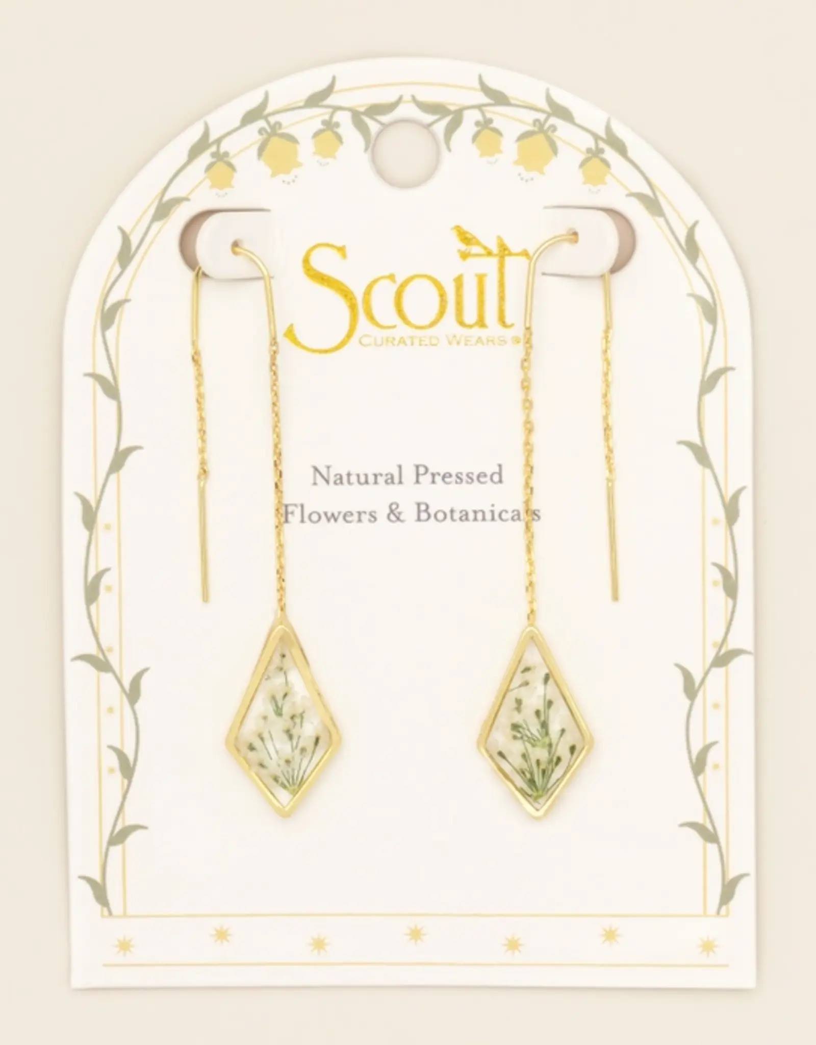 Scout Pressed Flower Threader Earrings