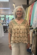 POL Clothing Boho Beaded Trim Top