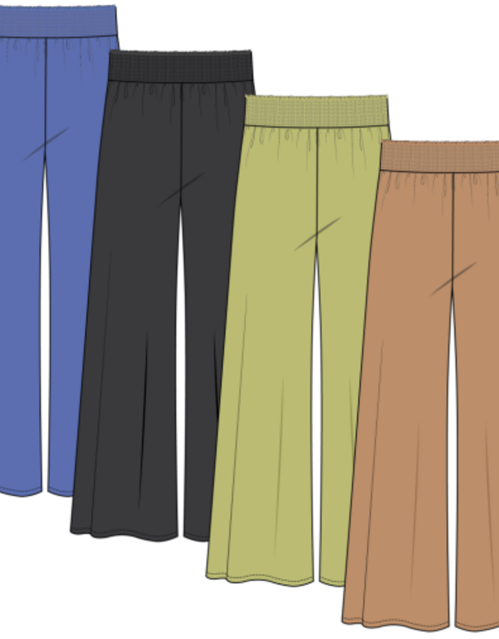 TRIBAL Smocked Flare Gauze Pant