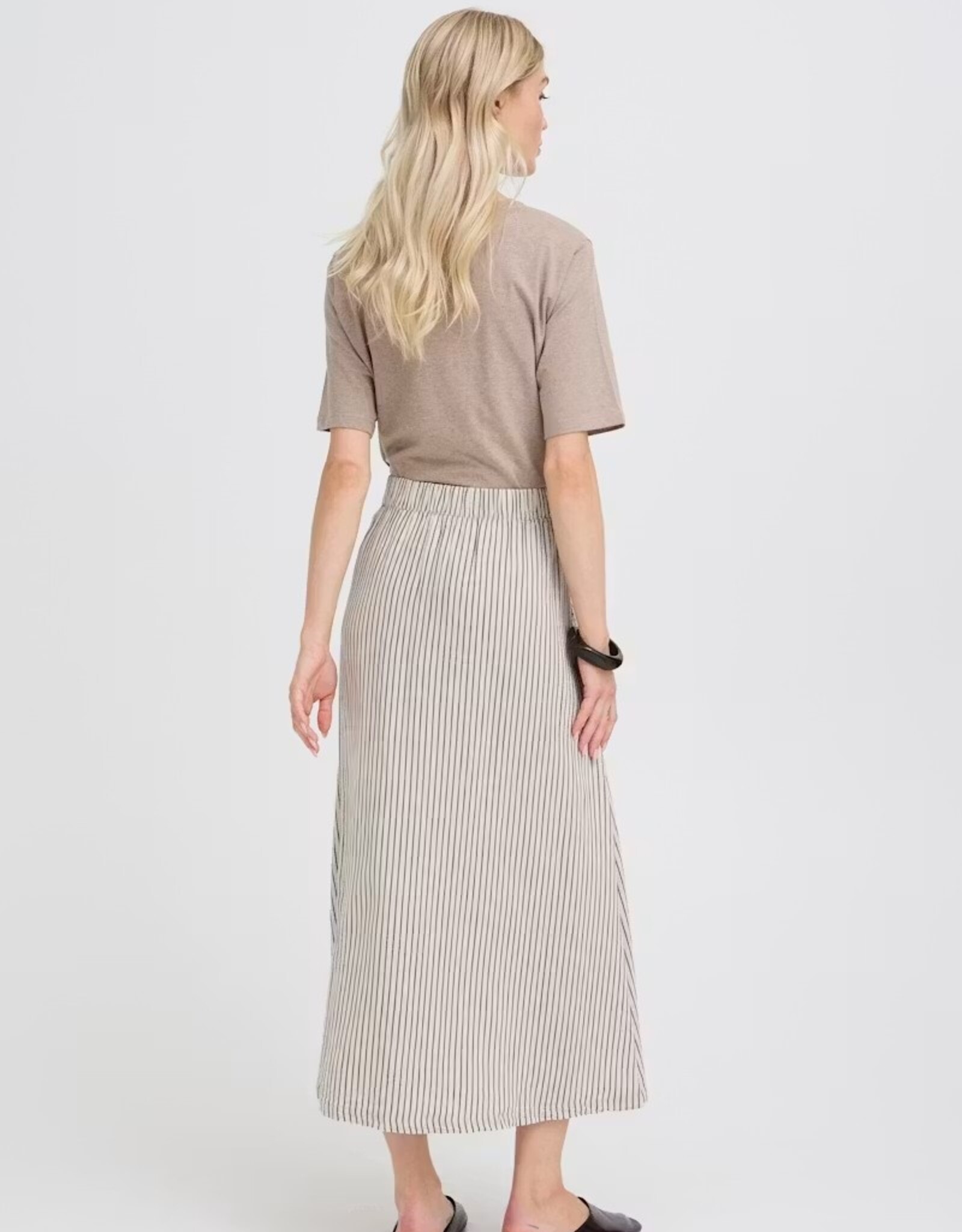 B. Young Button Up Stripe Skirt