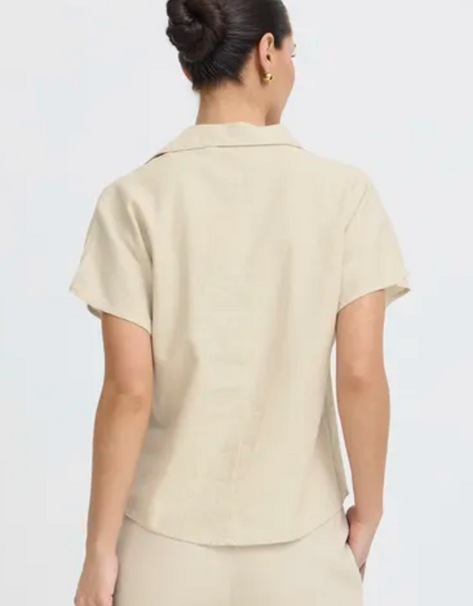 B. Young Linen Cap Sleeve Blouse