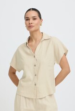 B. Young Linen Cap Sleeve Blouse