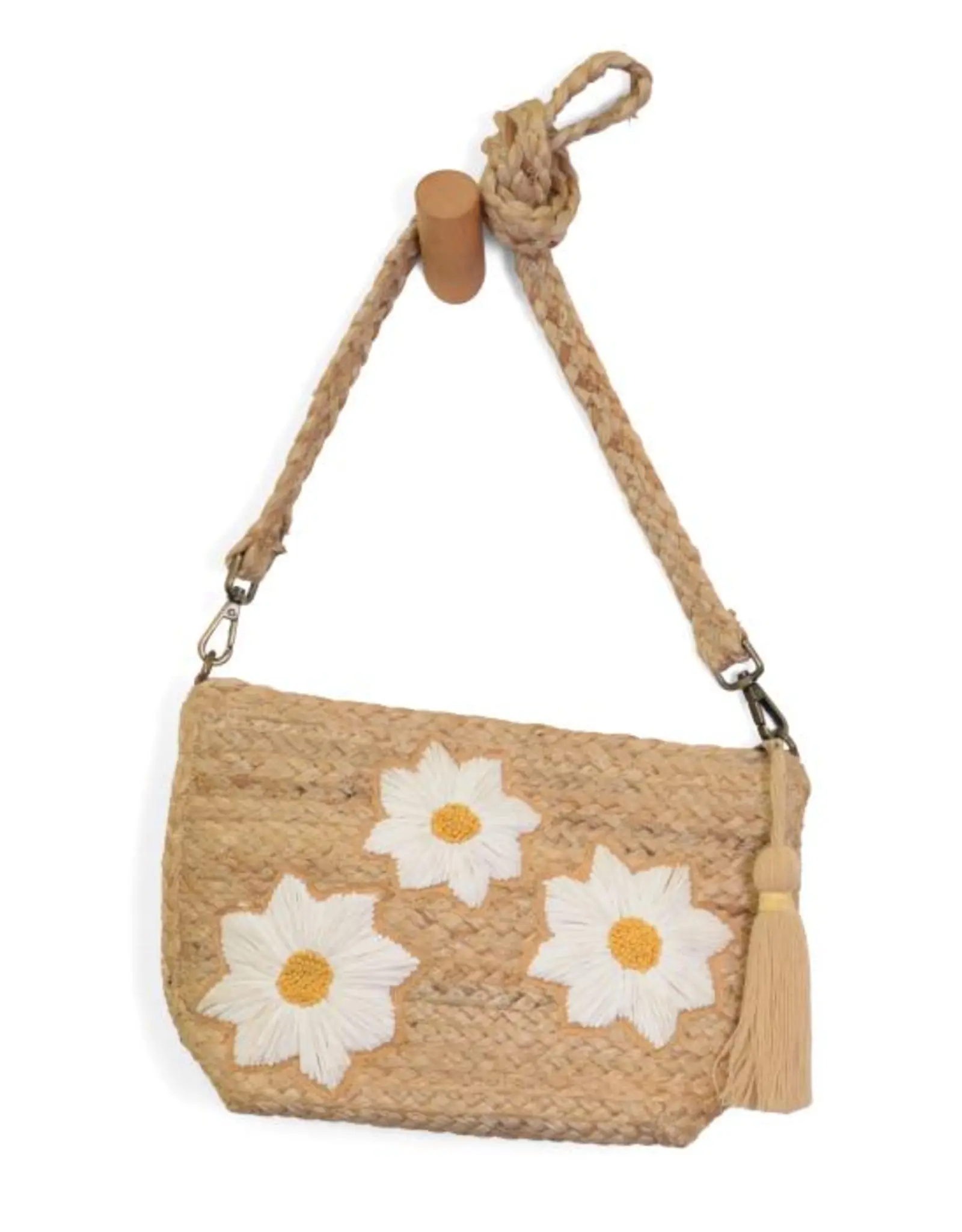 Joy Susan Accessories Jute  Embroidered Indy Crossbody