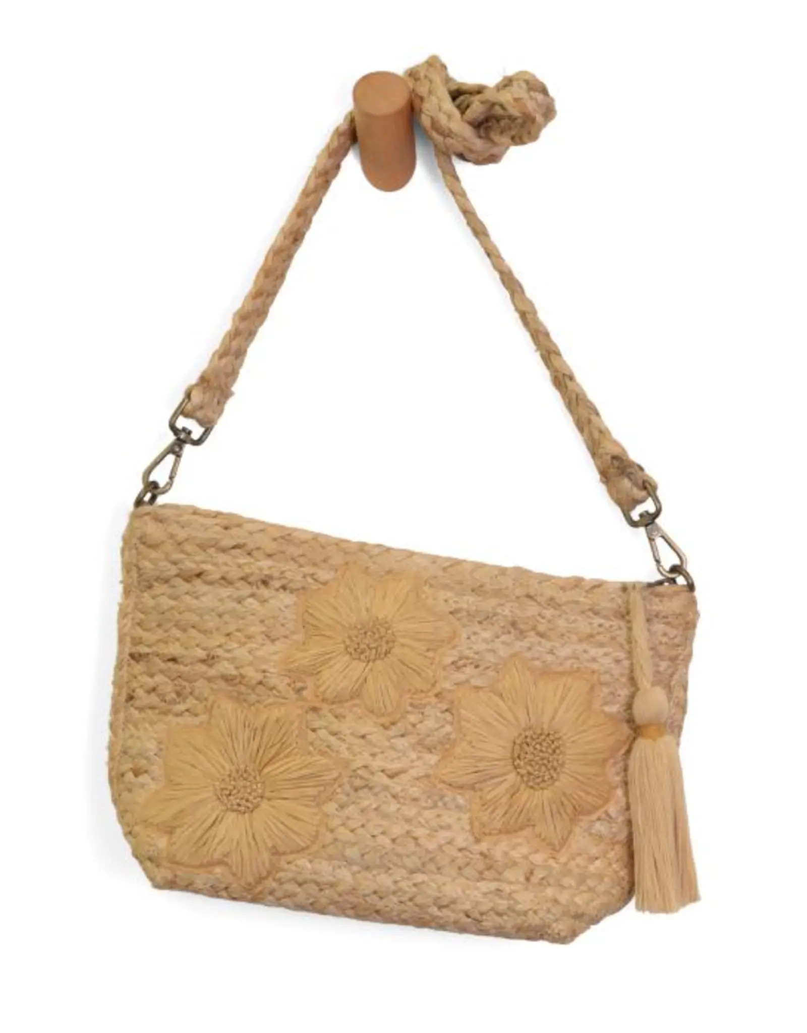 Joy Susan Accessories Jute  Embroidered Indy Crossbody