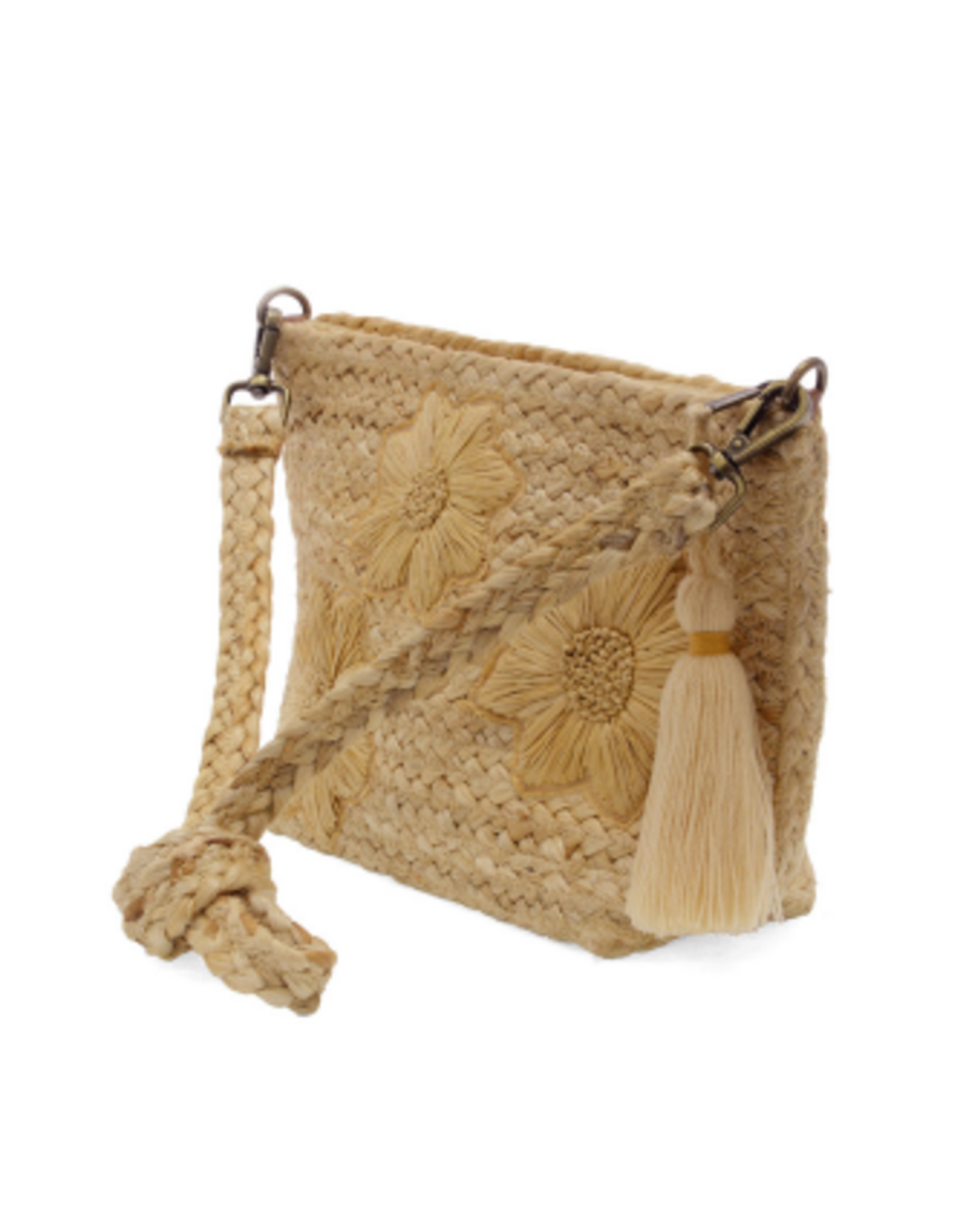 Joy Susan Accessories Jute  Embroidered Indy Crossbody