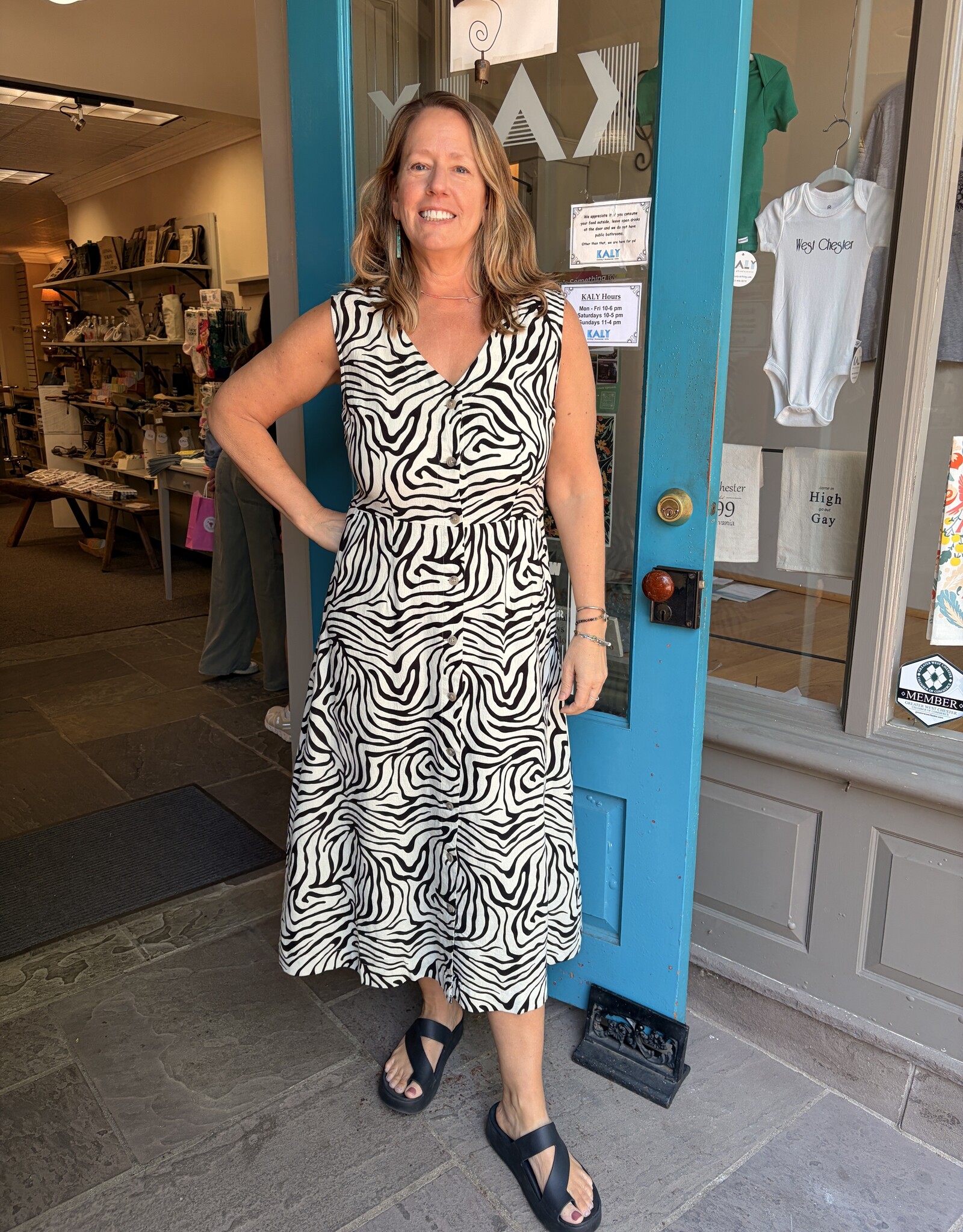 B. Young Striped Falakka Linen Dress