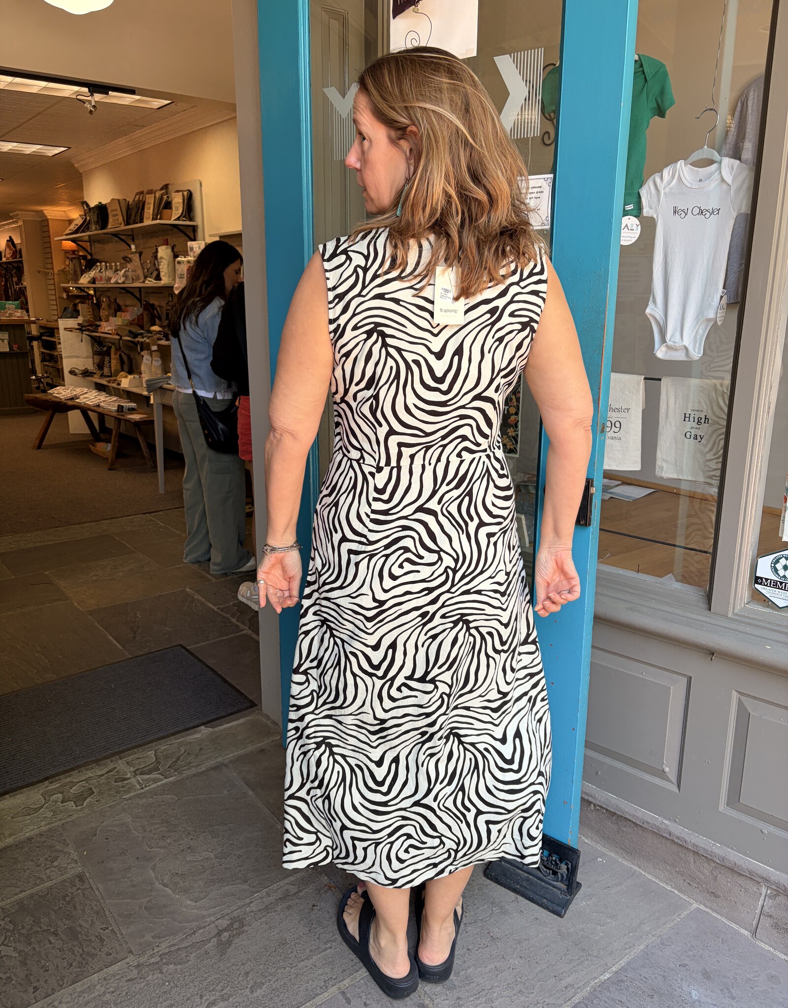 B. Young Striped Falakka Linen Dress