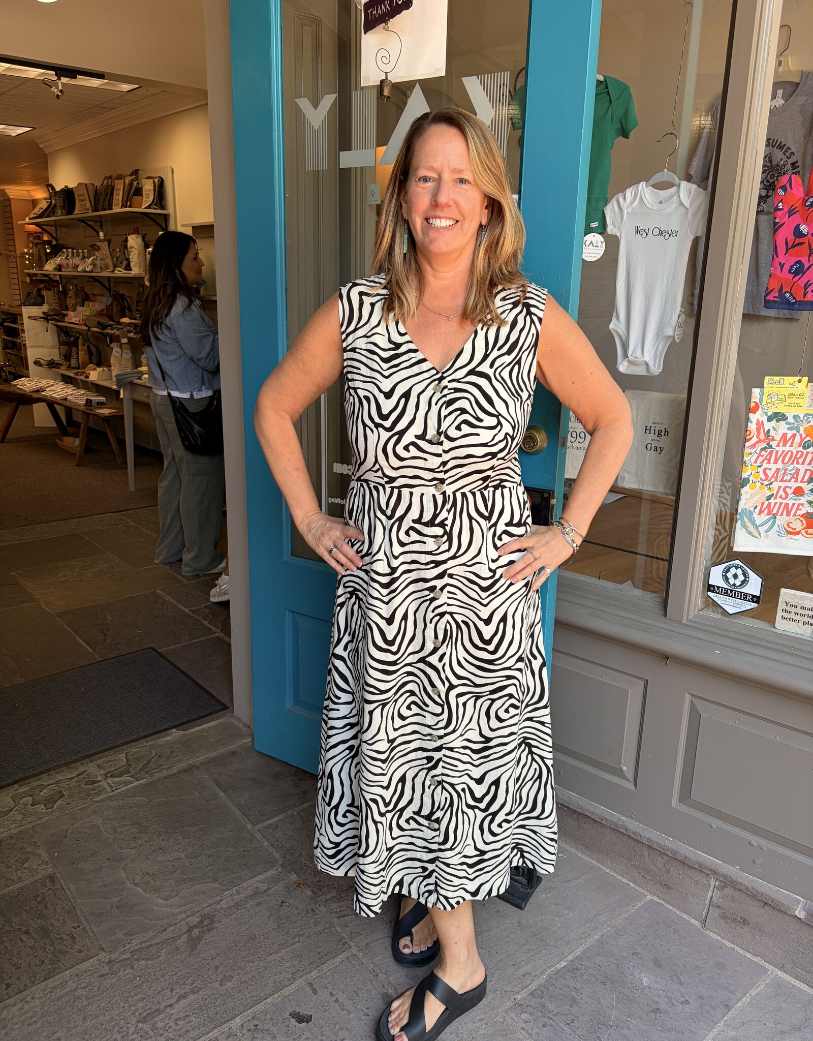 B. Young Striped Falakka Linen Dress