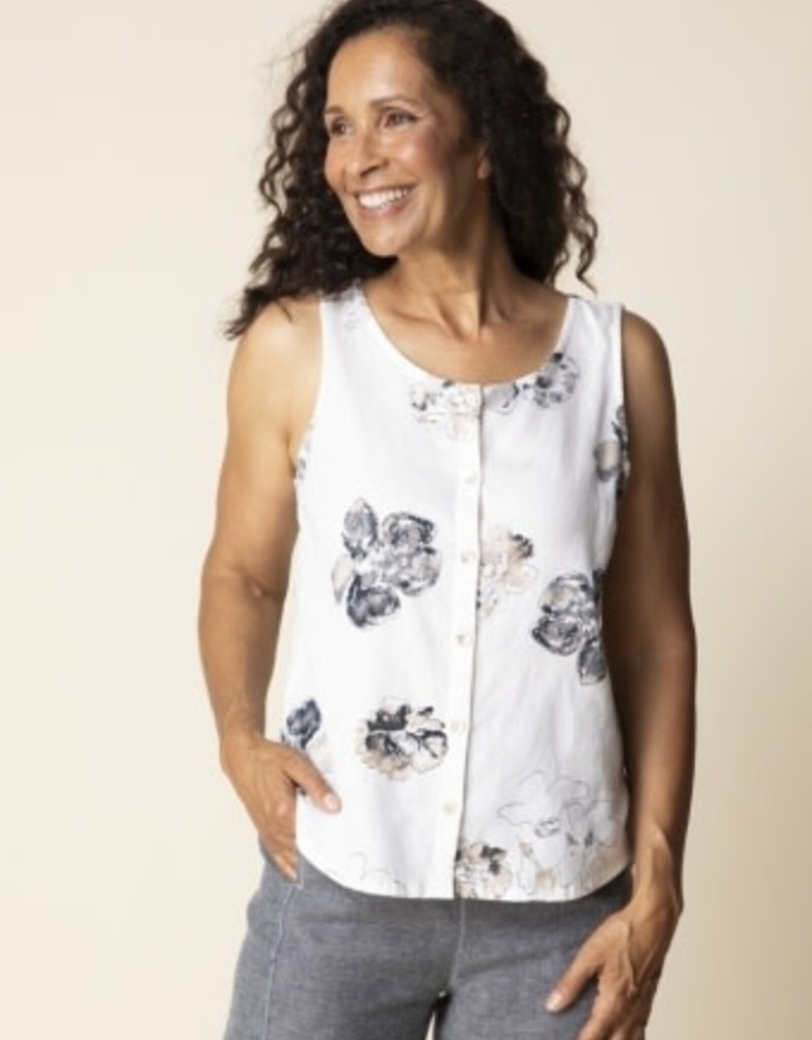 Habitat Clothes to Live In Watercolor Linen Floral Tank