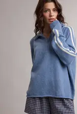 Wishlist Varisty Stripe Half Zip Sweater