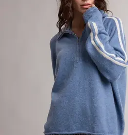Wishlist Varisty Stripe Half Zip Sweater