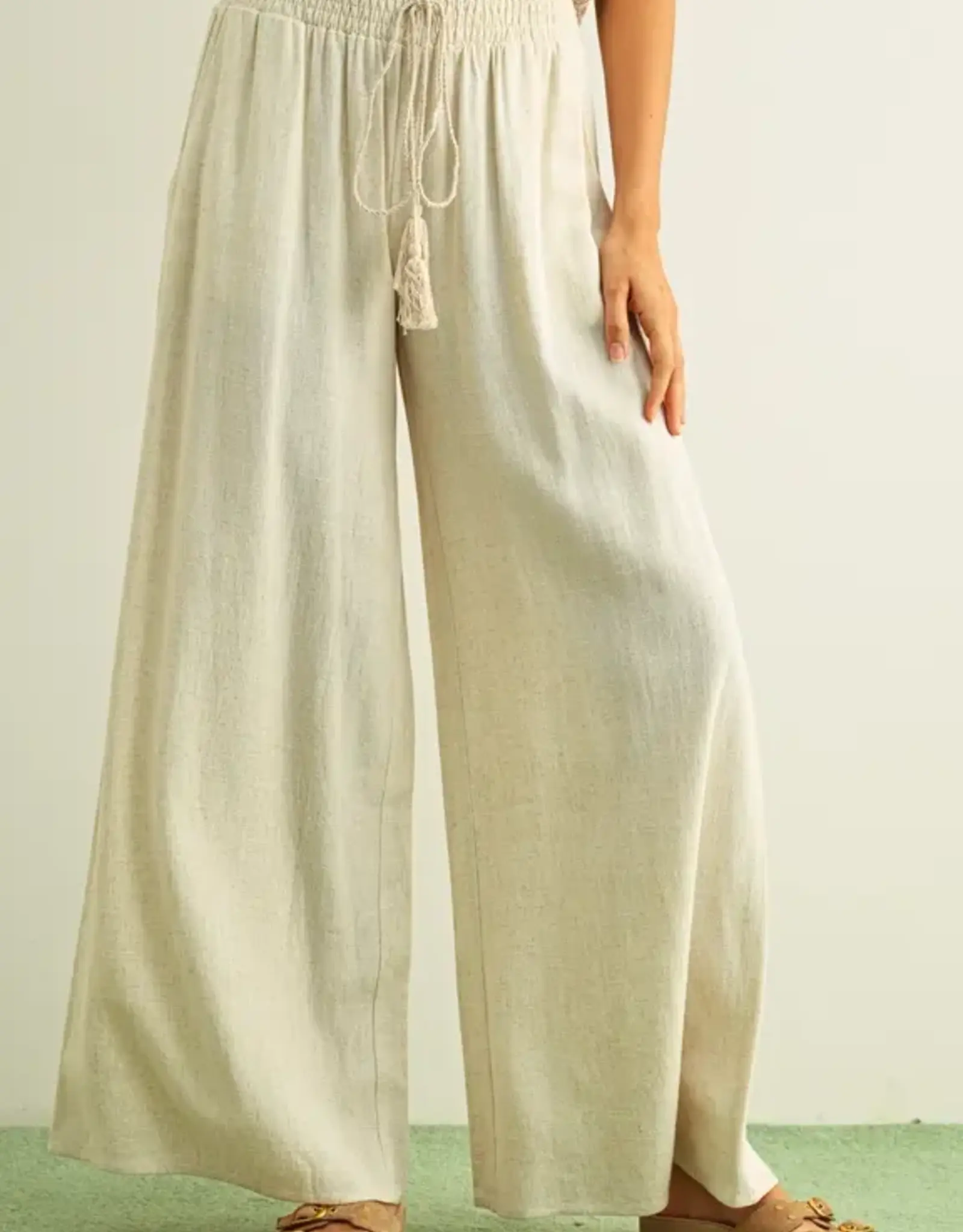 Miou Muse Linen Smocked Pant