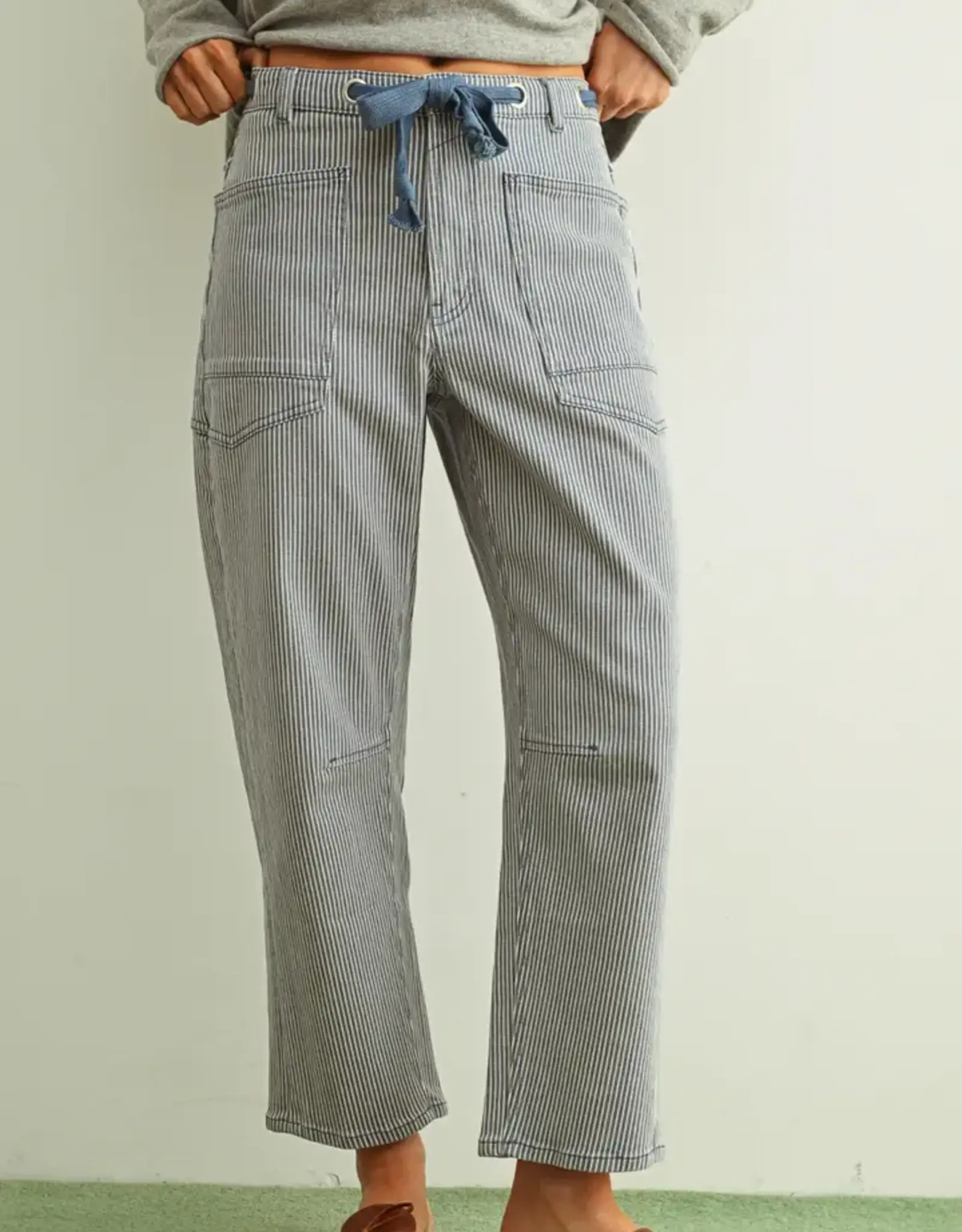 Miou Muse Striped Barrel Utility Pant