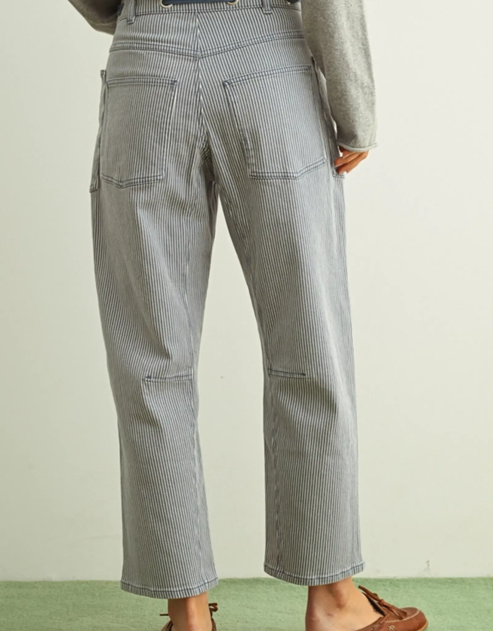 Miou Muse Striped Barrel Utility Pant