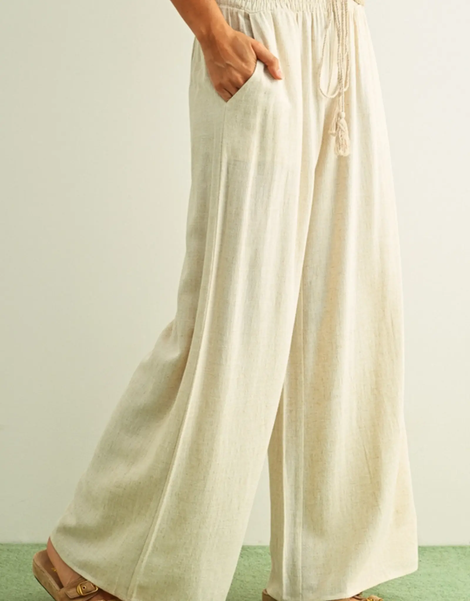 Miou Muse Linen Smocked Pant